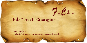 Füzesi Csongor névjegykártya